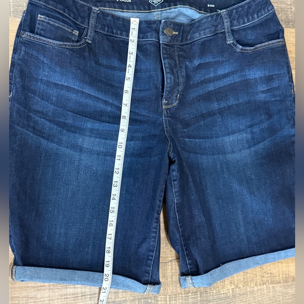 Dark Blue Denim Roll-Cuff Women’s Shorts - Picture 7 of 8